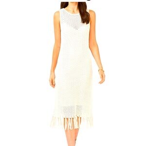 Vince Camuto Cream Sheath Midi Dress Sleeveless Medium